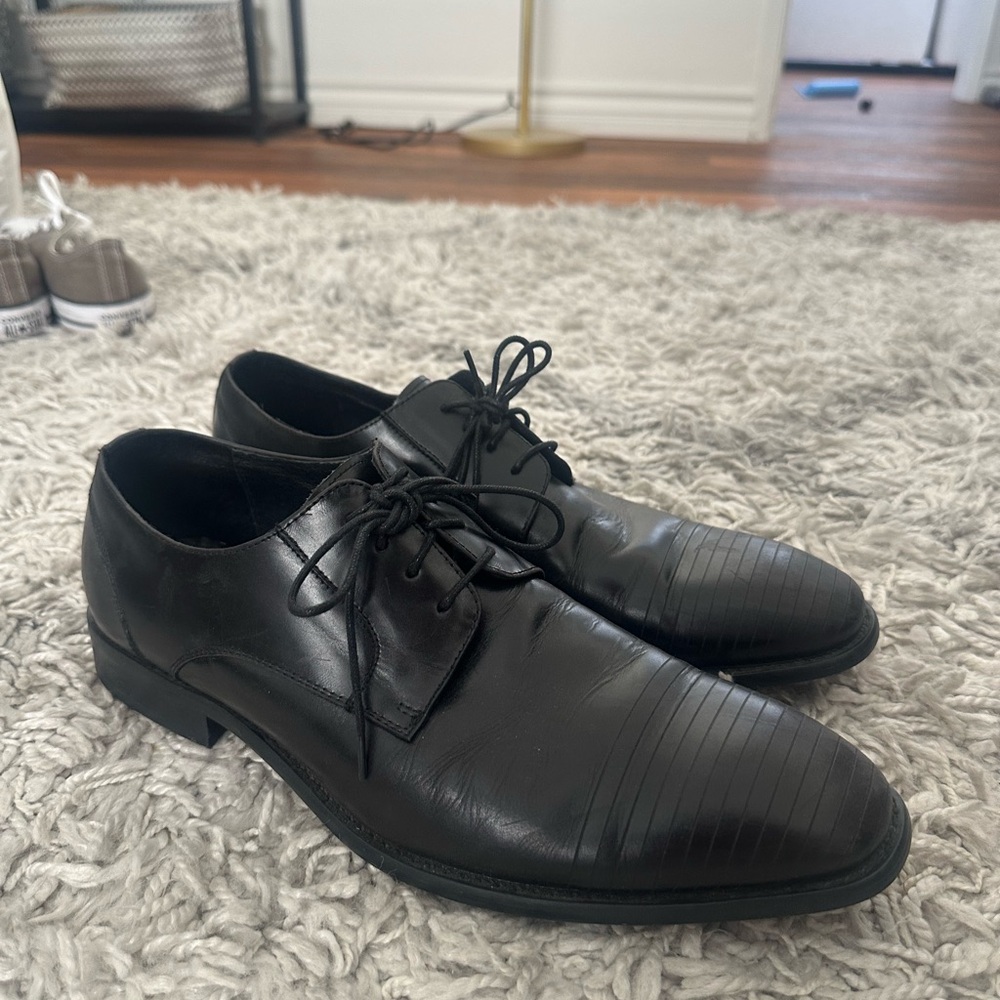 Kenneth Cole Black Leather Oxfords Men’s Size 11